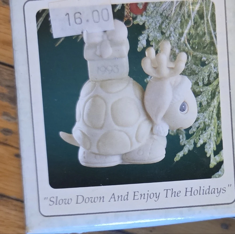Vtg Precious Moments Slow Down And Enjoy The Holidays 1993 Christmas Ornament